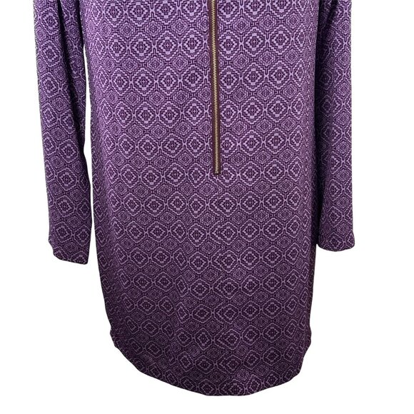 Prana Cece Purple Geometric Print Long Sleeve Shift Dress Small - Picture 9 of 12